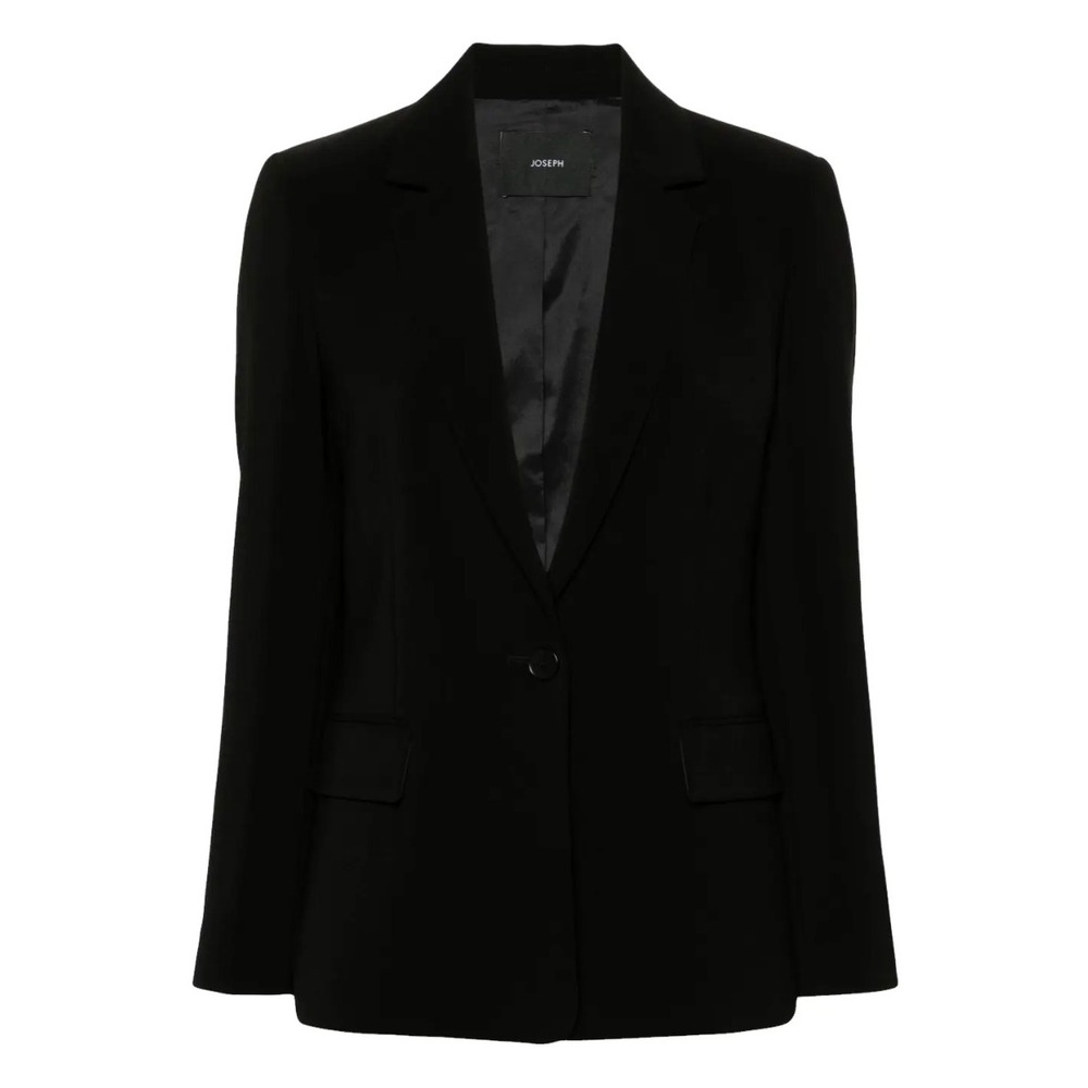 Joseph Classic Black Crepe Blazer Minimalist Size 44, US 8, 10